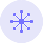 A blue circle with an image of a snowflake.